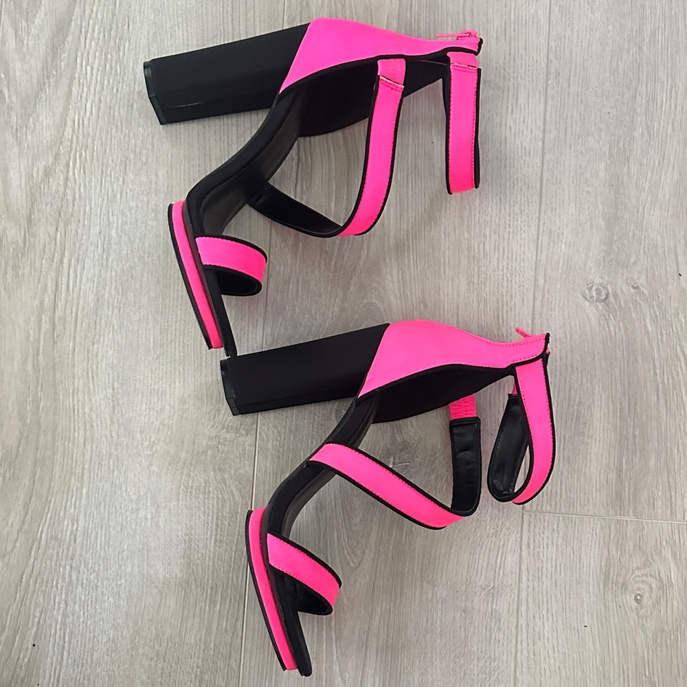 Pink Strappy Heeled Sandals NEVER WORN